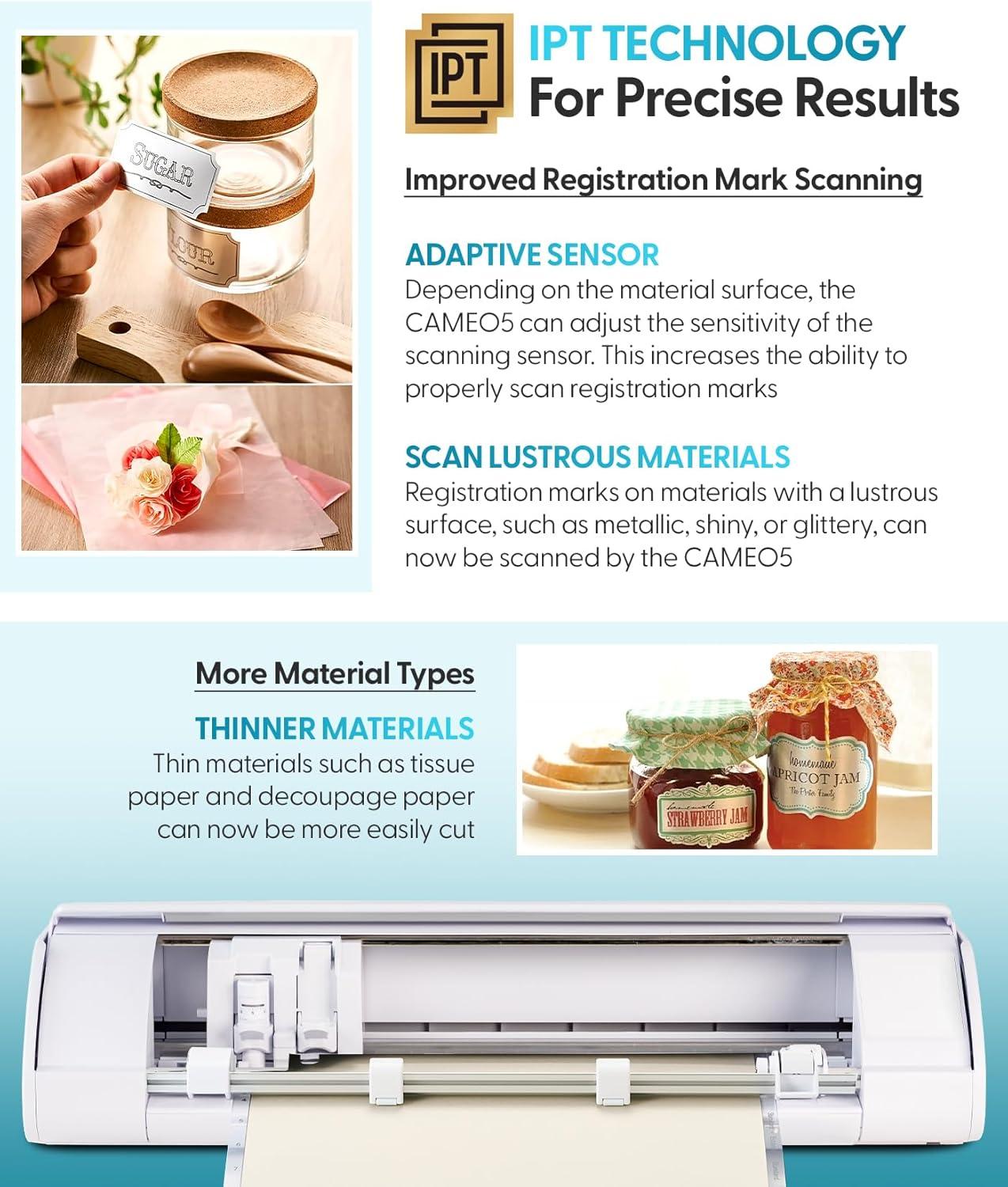 image:imageSilhouette America Cameo 5 Alpha Smart Cutting Machine for Print amp Cut Quiet Operation with AutoBlade Studio Software Cutting Mat Vinyl Paper amp Fabric Compatible Classic WhiteCAMEO5