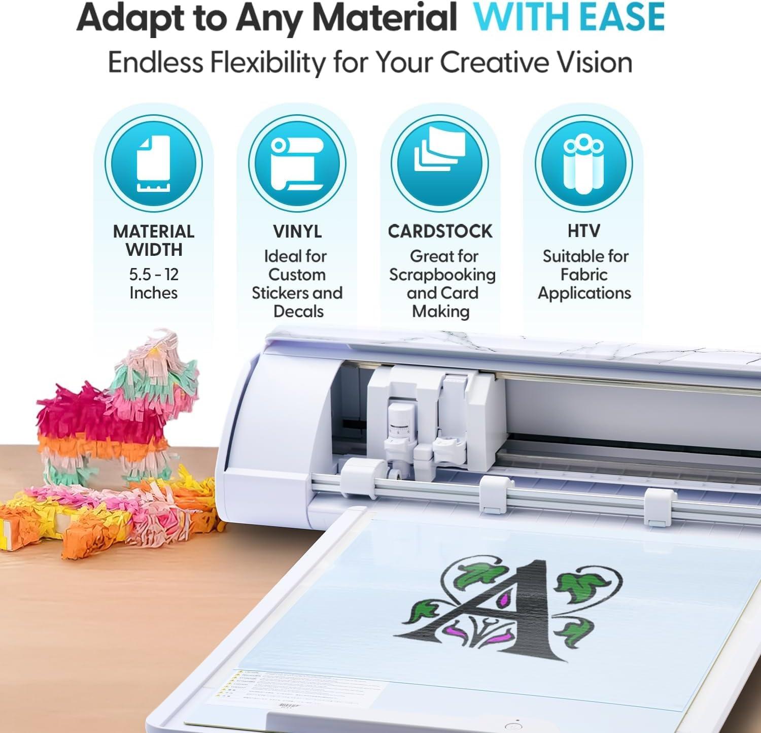 image:imageSilhouette America Cameo 5 Alpha Smart Cutting Machine for Print amp Cut Quiet Operation with AutoBlade Studio Software Cutting Mat Vinyl Paper amp Fabric Compatible Classic WhiteDeluxe Bundle