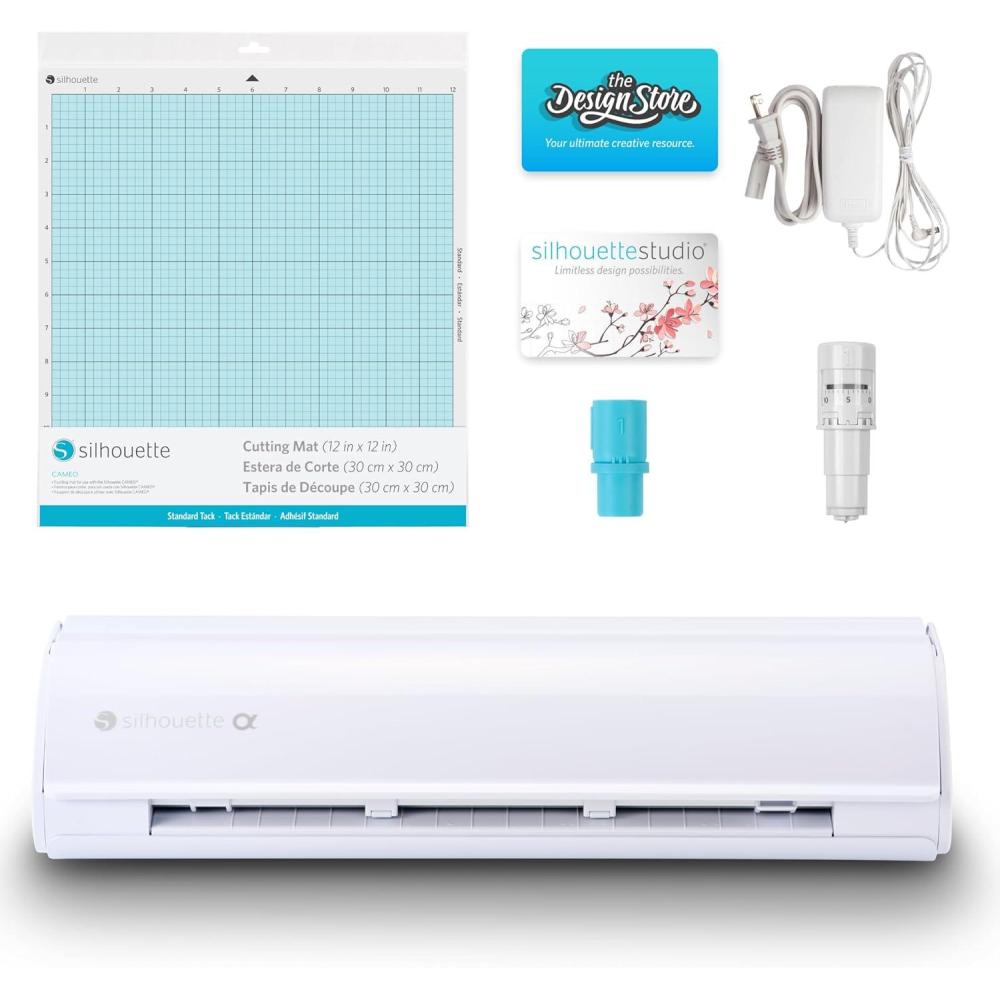 image:imageSilhouette America Cameo 5 Alpha Smart Cutting Machine for Print amp Cut Quiet Operation with AutoBlade Studio Software Cutting Mat Vinyl Paper amp Fabric Compatible Classic WhiteCAMEO5