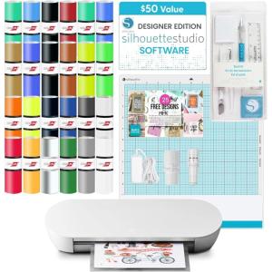 Silhouette Portrait 4-9 inch Vinyl Cutting Machine with Studio Software, PixScan, Electric Tool and ES Mat Compatible, SNA and IPT Enabled, 50 db(Starter Bundle)