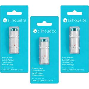 Silhouette Cameo 3 Blade – Premium Vinyl Cutter Blades to Cut Paper, Cardstock & More – Durable Tungsten Alloy with 3X Longer Lifespan – Compatible with All Silhouette Machines – White, 2-Pack(pack of 3)