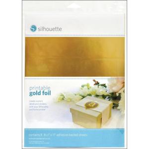 Silhouette Printable Adhesive Foil 8.5″X11″ 8/Pkg – Gold