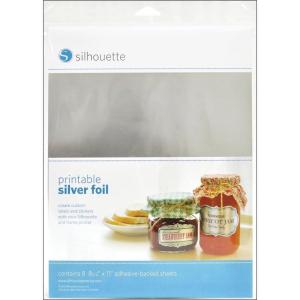 Silhouette Printable Adhesive Foil 8.5″X11″ 8/Pkg – Silver(Silver)