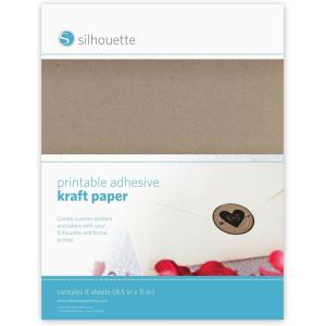 Silhouette Printable Adhesive Kraft Paper 8.5×11 Inches