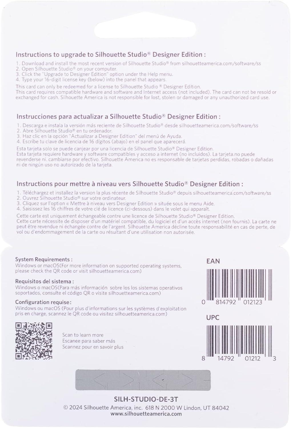image:imageSilhouette Studio Upgrade Designer Edition to Designer Edition PLUS CardWhite