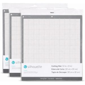 Silhouette America CUT-MAT-12-3T Cameo -All Versions-Cut Mat (3 Pack) with 50 Designs